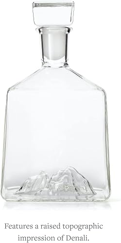 Miniatura 5 de Huckberry Whiskey Peaks Denali Decantador, 54 onzas, cristal soplado en vidrio, sin plomo con tapón