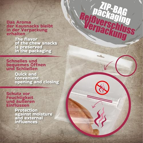 Beef Sausage Hundesnacks 1kg (ca. 110-115 Stück) | luftgetrocknete Kausnacks | Eiweißreich & getreidefrei | Fettarm | Hypoallergener Snack für alle Hunderassen