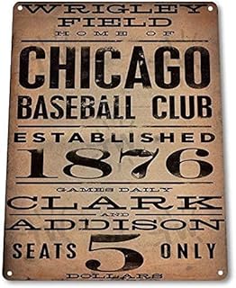 Dazouxu-8 X 12 Novelty Funny Sign Chicago Baseball Club Vintage Metal Tin Sign Wall Sign Plaque Poster for Home Bathroom and Cafe Bar Pub, Wall Decor Car Vehicle License Plate Souvenir