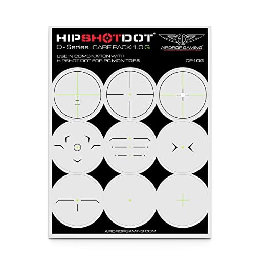 HipShotDot D-Series Care Pack - Reusable Transparent Aim Sight Assist TV Decals - Gaming Television or Monitor Decal for FPS Video Games Compatible with PC, Xbox & Playstation (1, Green)