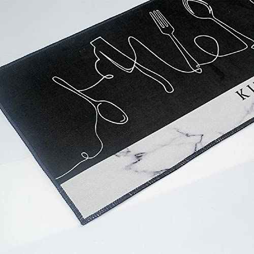 Image of HomeCloud Anti Fatigue Kitchen Rug Printed Thick Anti Slip, Washable, Big Size, Designer Folding Kitchen Mat for Home BedroomStandard Size (41 x 122 cm 41 x 61 cm) ( Kitchen Folk WHI bla)
