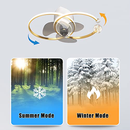 Ventilateur de plafond pour chambre avec lampe LED et brise d'été télécommandée