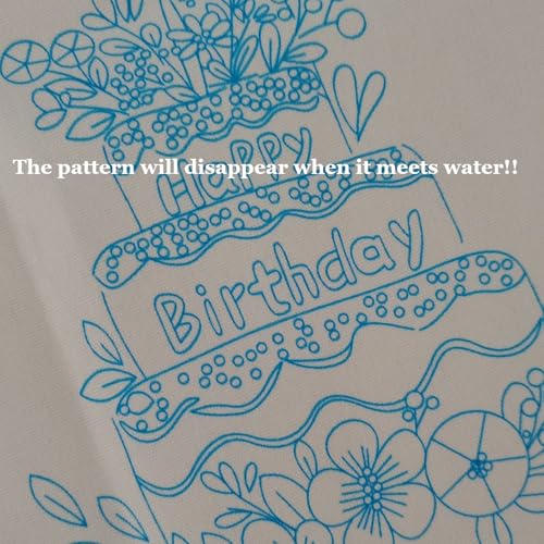 Image of Esffaci Embroidery Starter Kit for Adult Beginner with Birthday Cake Candle Flower Pattern Hand Embroidery Set with Cloth Hoop Needle Threader Floss and Instruction