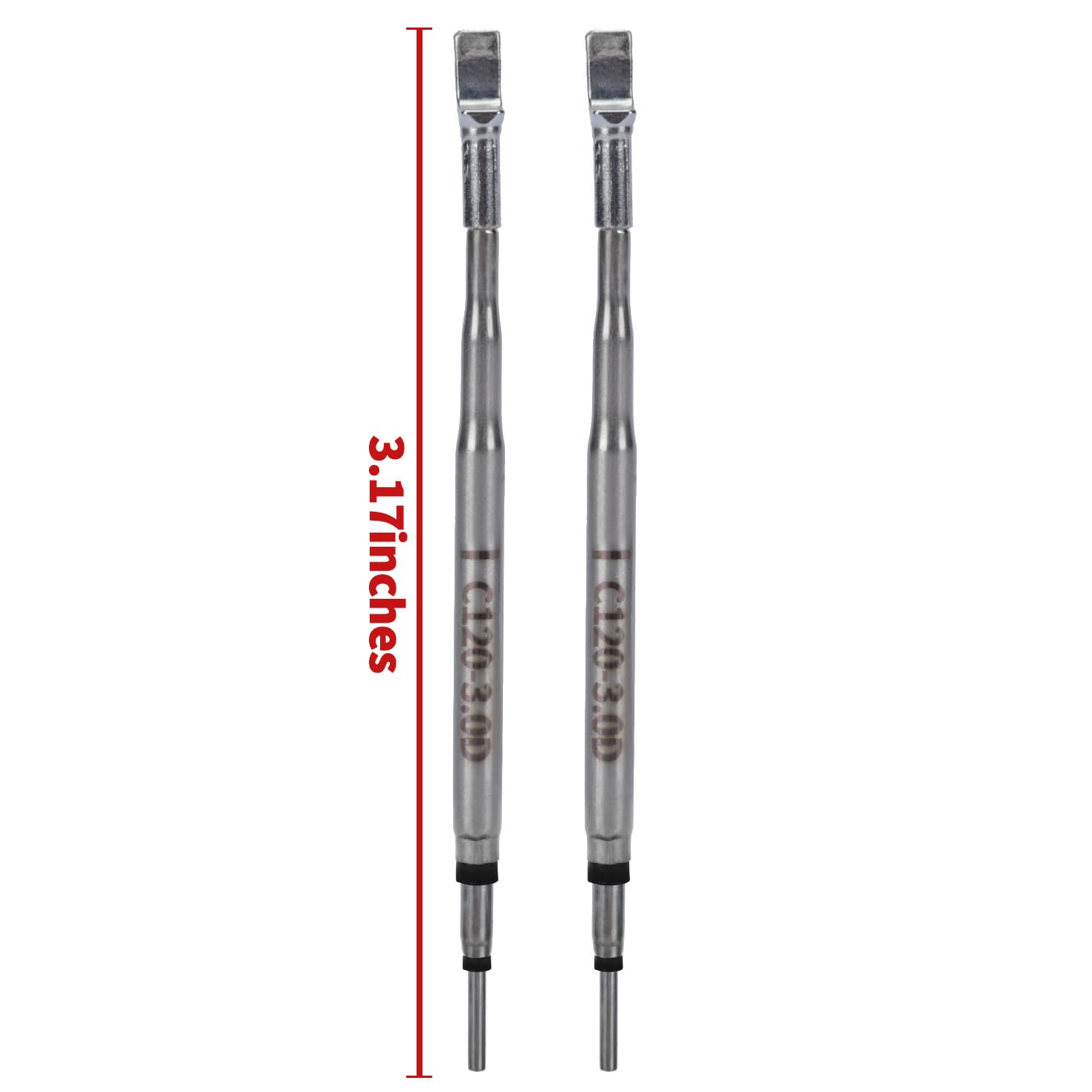 YIHUA Juego de puntas de soldadura tipo 3.0D compatibles con C120 (2 piezas en un par) para YIHUA 982D-I (pieza de mano 716C) solo estación de soldadura de pinzas calientes