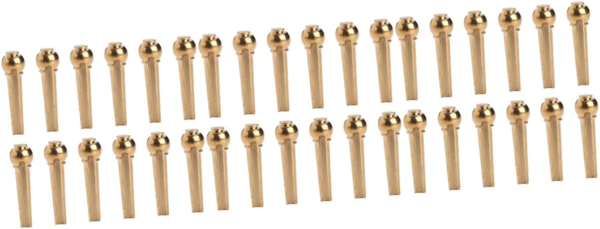 FAVOMOTO 36pcs Brass Guitar Bridge String Fixing Pegs for Acoustic Electric Guitars Easy to Install for Beginners Professionals