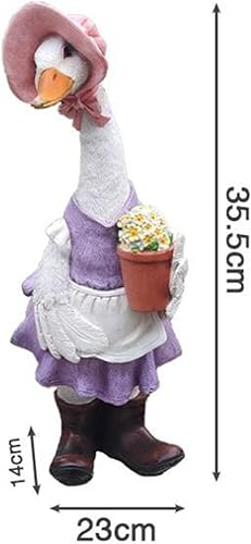 Miniatura 3 de Baoblaze Estatuas de pato para figuras de jardín, escultura de animales de resina, decoración del hogar, arte al aire libre o interior,