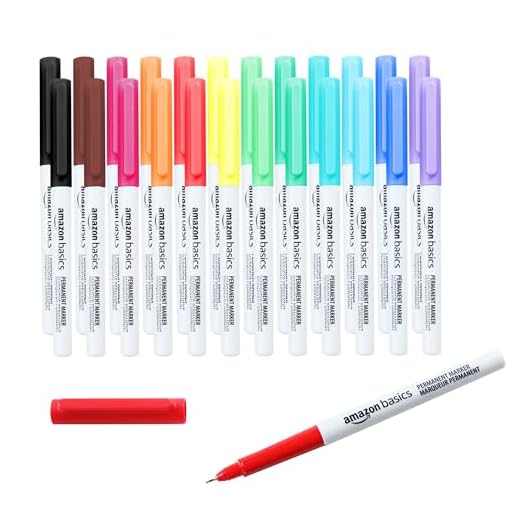 Amazon Basics Ultra Fine Point Permanent Markers, Assorted Colors, 24-Pack