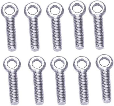 Jutagoss 10pcs M6 x 25mm Machinery Shoulder Swing Lifting Eye Bolt 304 Stainless Steel Metric Thread