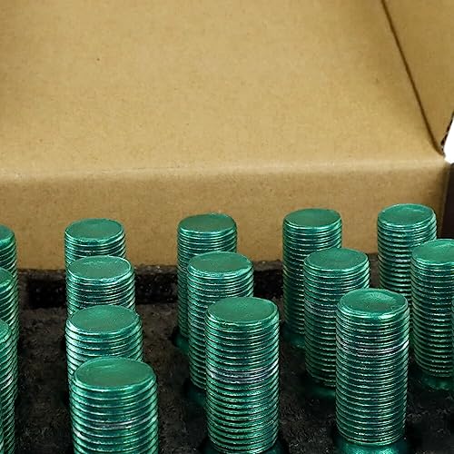 OMP Set 20 Radschrauben mit M14X1,5 metrisch 17 oder 19 langes Gewinde 27MM grüne Farbe und DIN 10.9 Material