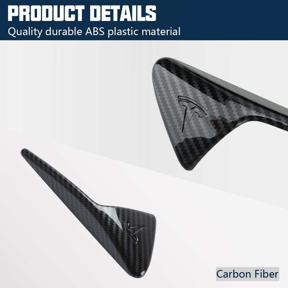 ROCCS Compatible with Tesla Model 3 Model Y Turn Signal ABS Plastic Side Marker Indicator Cover Carbon Fiber Cap Camera Mirror Indicator Cover, Glossy Carbon Fiber Cap, 2PCS