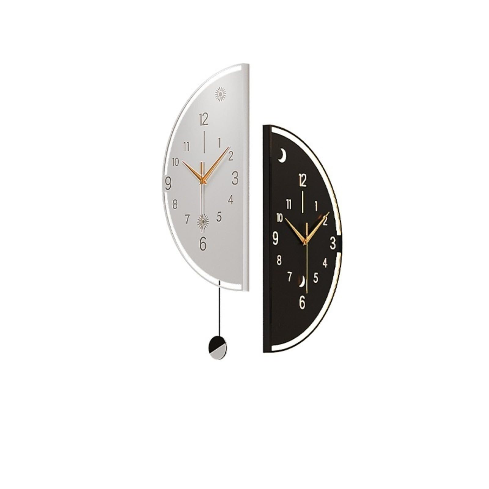 Horloge d'angle pour salon et salle à manger avec veilleuse automatique