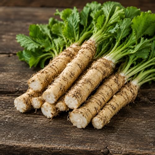 6 Horseradish Root Cuttings for Planting | Thick Healthy Roots for Growing | Non-GMO Perennial Horseradish Sets for Garden Beds Containers & Homestead Growing (6 Pack)