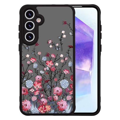 Coque Samsung Galaxy A55 5G motif floral en silicone TPU mince et polycarbonate