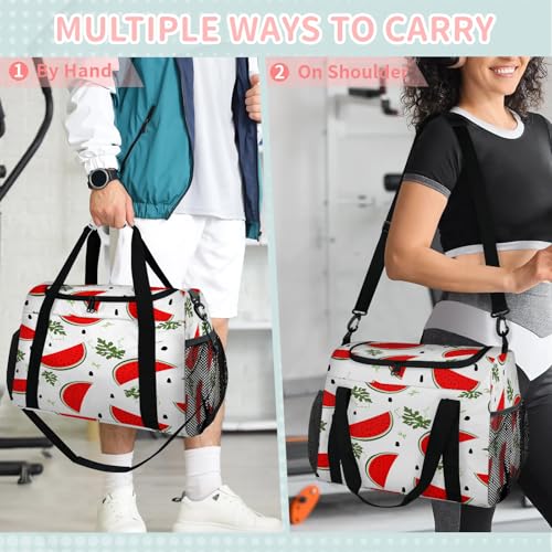 Cool watermelon Travel Duffle Bag - Waterproof weekend luggage bag, men's sports and fitness bag, delivery hospital storage bag, overnight luggage bag with pull rod cover3