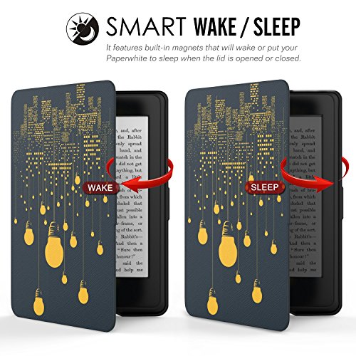 for Kindle Paperwhite 1 2 3 case cover. Premium SmartShell Lightest Thinnest Protective Protective PU Leather flip with (Auto Wake/Sleep) Flip Case... - Image 5