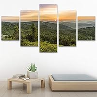 SIGNWIN 5 Panel Canvas Wall Art Modern Art Coastal Colorful Multicolor Photography Romantics Sunset for Home Decorations Ready to Hang - 60