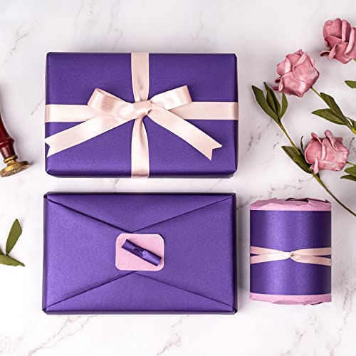 Image of RUSPEPA Purple Matte Wrapping Paper - Solid Color Pearly - luster Paper Perfect for Wedding, Birthday, Christmas, Baby Shower -17 Inches X 32.8 Feet