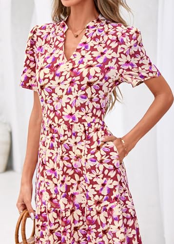 Image of KIRUNDO Womens Floral Boho Flowy Maxi Dress