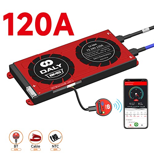 DALY Smart BMS 24V L-ion 7S 120A with Bluetooth Module Resetting Program Common Port for DIY Lithium Battery Pack(Smart BMS,120A)3