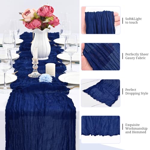 Chemin de table bleu roi étamine deco de table anniversaire - 4