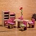 Produktbild HorBous Puppenhausmöbel Set Holz Puppenhaus Kinderzimmer Badezimmer Schlafzimmer Wohnzimmer Küche Miniatur Möbel Zubehör Puppenhausmöbel Holz (Bibliothek)
