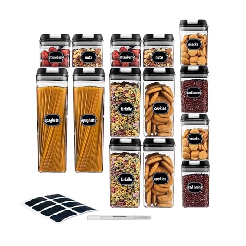La Mejor Selección de Contenedores de Alimentos - 5 favoritos. 42 Bluelander Juego de 14 Recipientes Herméticos para Alimentos, Organización de Cocina, Alacena, Sin BPA, No Tóxicos, Etiquetas de Identificación Lavable, 4 Tamaños, Totalmente...