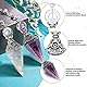 KAIYAYA 2 Stücke Pendulum Pendel Amethyst Kristall Edelstein Pendel Kristall Harz Pendel Ornamente mit Kette für Wahrsagen Hexerei Zeremonie Meditation Balancing (Lila+Blau)