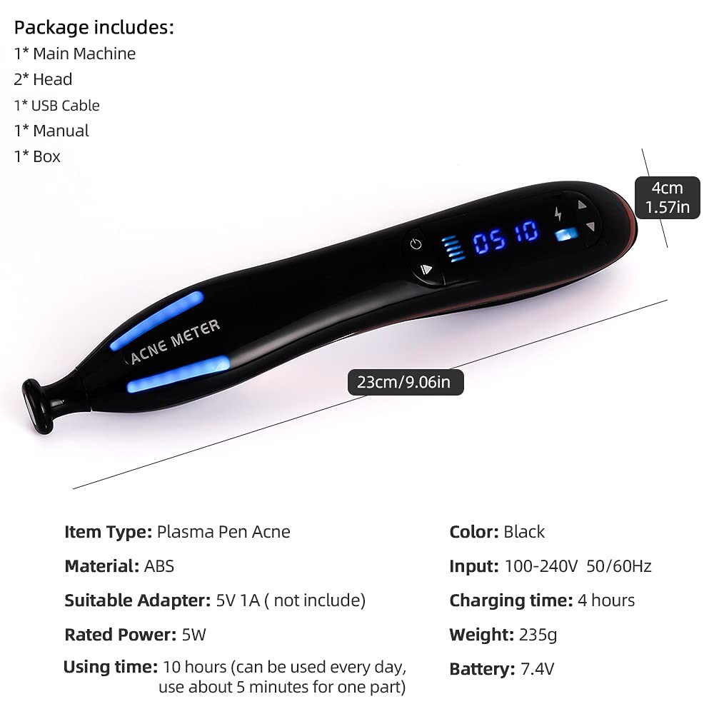 X&Z-XAOY Machine D'élimination des Taches D'acné Stylo Plasma Blue Light Acné Thérapie Anti-Rides Appareil De Soin De La Peau du Visage Meilleur Cadeau pour Les Femmes