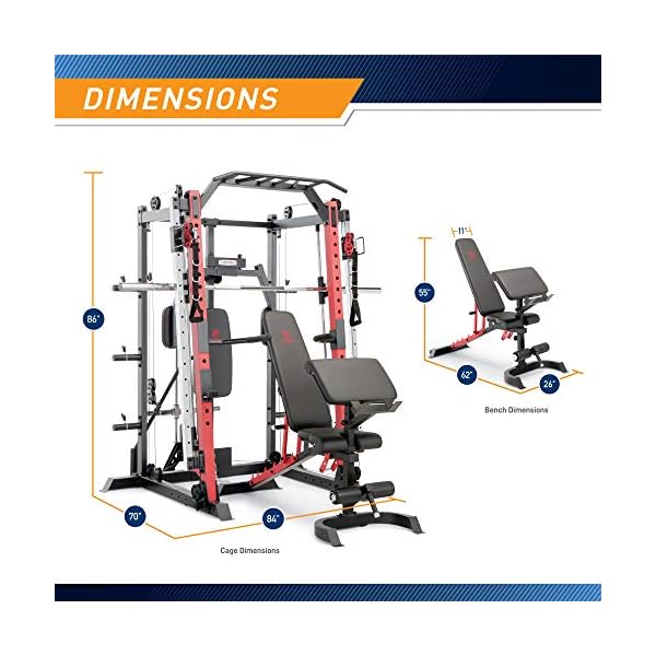Marcy-Smith-Machine-Cage-System-Home-Gym-Multifunction-Rack-Customizable-Training-Station-SM-4033-Red Marcy Smith Machine Cage System Home Gym Multifunction Rack, Customizable Training Station SM-4033, Red