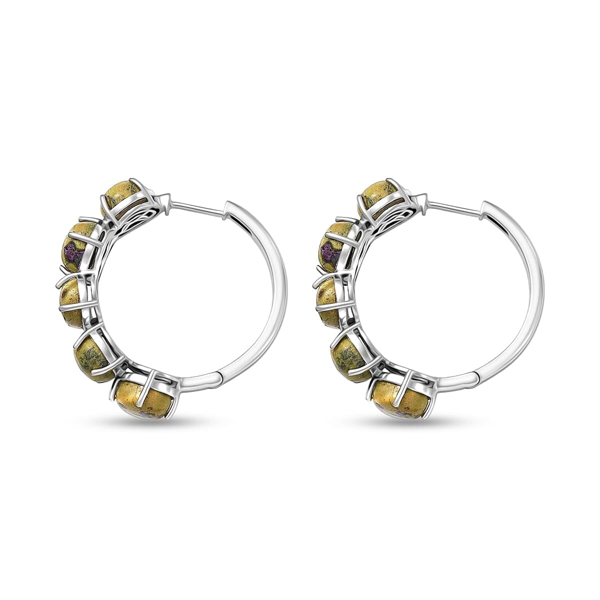 Tasmanian Stichtite 21.25 ctw Multi Shapes Mystic Earth Link Earrings | Birthday, Gifts - Image 5