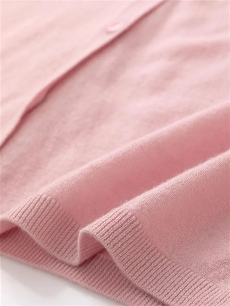 Women's Wool Sweater Cardigan V Neck Solid Long Sleeved Casual Knit Jumpers Coats