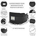 Dip Belt With Chain For Weight Lifting Optimal For Pull Ups Dips Squats Weightlifting Belt Squat Attachment Crossfit Workout Dipping Belt - Unisex Gym Equipment - Image 2