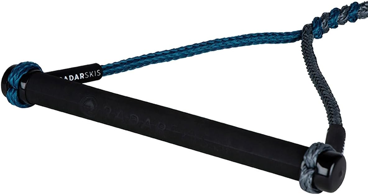 RADAR Vapor Custom Water Ski Handle - Ergonomic Grip, 12 Inch Length, High Control Performance Design, Grey/Battleship Blue Handle for Wakesurfing - Multiple Diameter Options