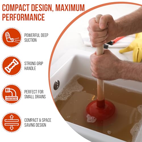 Desatascador compacto para lavabos de 10.5 pulgadas miniatura 2