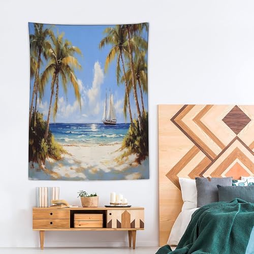 Tapiz de palmeras verticales para decorar una sala de estar moderna 4