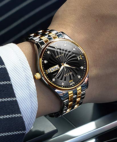 Image of OLEVS Men's Watches Analog Quartz Chronograph Dress Watch Multifunctional Stainsteel Steel Waterproof Classic Original Watch for Man