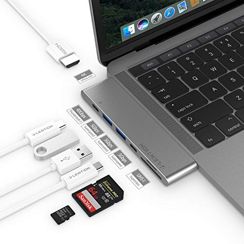 LENTION USB C Portable Hub with 100W Power Delivery, 40Gbps USB C Data Adapter, 4K HDMI, 2 USB 3.0, SD/Micro SD Card Reader Compatible 2016-2020 MacBook Pro 13/15/16, New Mac Air (CB-CS63, Space Gray) - Thumbnail 2