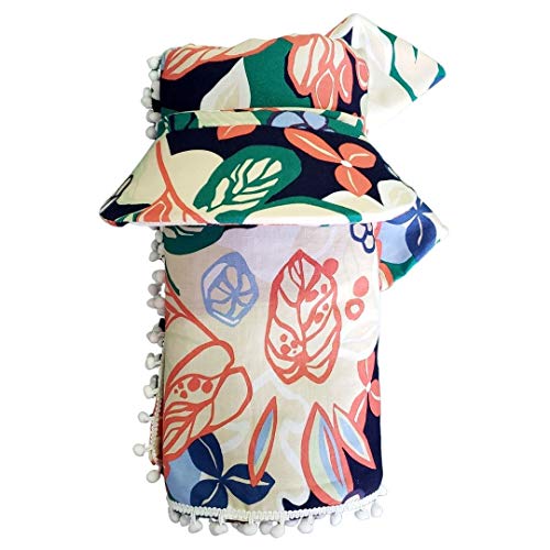 Canga Toalha e Viseira folhas Lar em Cor