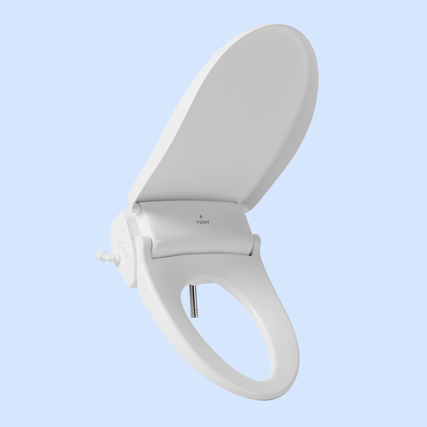 TUSHY Ace 2.0 Round Electric Bidet Seat with lid open