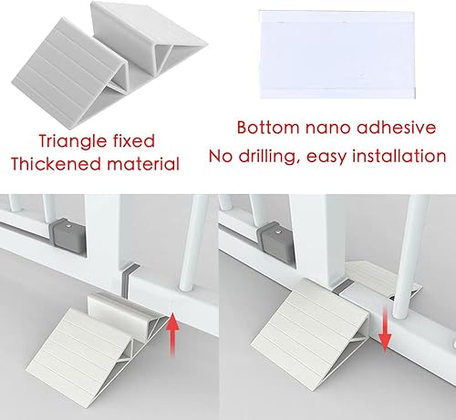 Miniatura 3 de 6 pies de soporte para puerta de aislamiento de puerta de mascotas, refuerzo triangular de plástico, panel de valla de puerta de perro de pie para