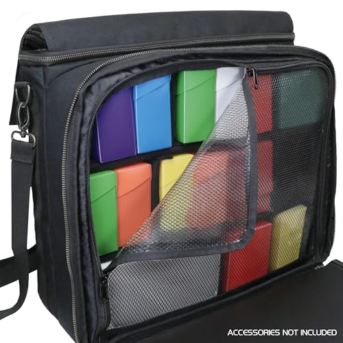 Image of ENHANCE Collector's Edition MTG Bag fits Deck Boxes, Top Loader Binder, Commander Deck, & More TCG Accessories - TCG Travel Bag with Card Defender Screen, Customizable Interior (Dragon Black)