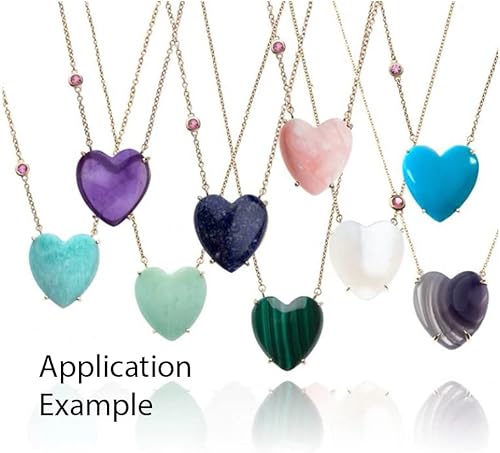 Miniatura 4 de Adabele - 8 piezas de piedras preciosas curativas de cuarzo blanco natural de 0.787 pulgadas en forma de corazón, cuentas sueltas de cristal de roca