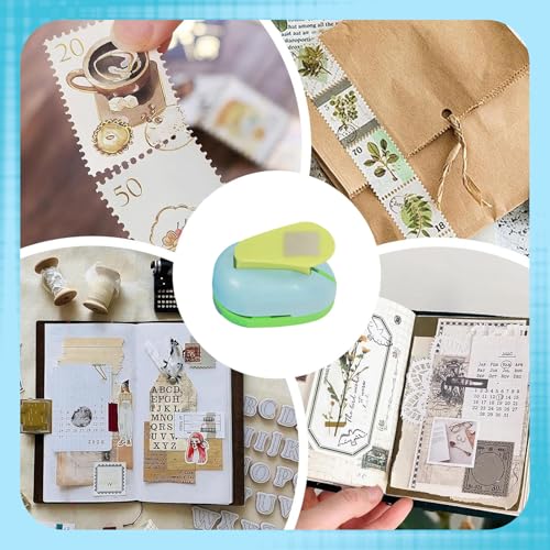 Image of Scrapbooking Projects, Creative Paper Craft Tool for Greeting Cards and Gift Tags, Turquoise Blue Stamp Cutter for Home and Office Use