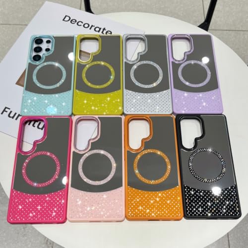 Coque magnétique Galaxy S25+ effet miroir or rose antichoc protectrice