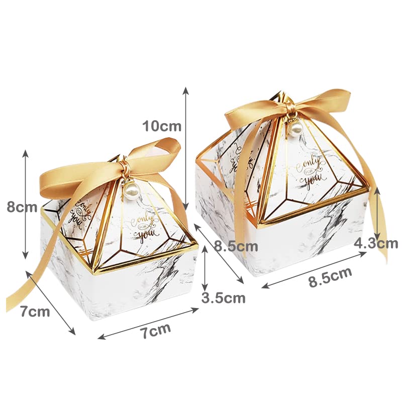 20/50/100 pièces boîte-Cadeau de Bonbons Gem Tower boîte à Bonbons avec Ruban Perle faveur de Mariage décoration bébé Douche Emballage événement et fête Fournitures