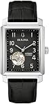 Bulova Men's Sutton Open Heartbeat Black Dial Black Leather Strap Watch (96A269)