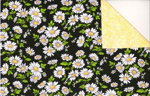 Double Faced Pre-Quilted Daisies Fabric Traditions Price per Yard Floral