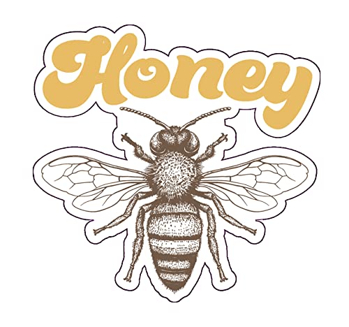 Wickedgoodz Retro Honey Bee Vinyl Decal - Bee Bumper Sticker - for Laptops Tumblers Windows Cars Trucks Walls
