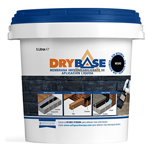 Drybase Membrana Líquida Contra la Humedad (5L Negro) - Pintura-Membrana líquida Contra la Humedad...