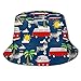 Produktbild GodYo Eimer Hut Packbar Wende Schnauzer Strand Hippie Bus Palme Print Sonnenhut Fischer Hut Mütze Outdoor Camping
